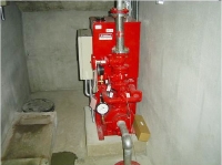消火ポンプ(消火栓ポンプ)取替工事：吸込配管・施工完了